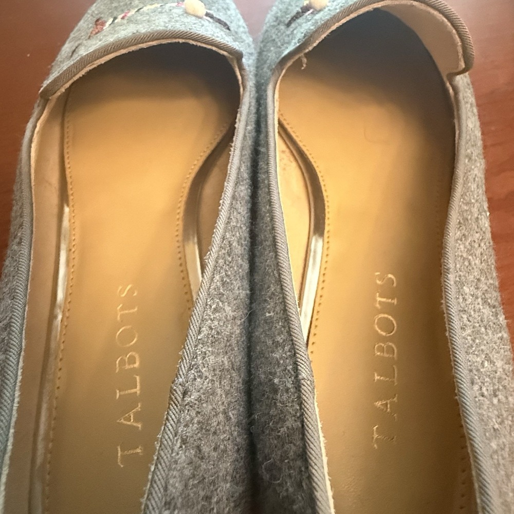 Talbots Ryan Flats Women's Shoes Dachshund Loafer Felt Wool Leather Soles Sz7.5M - Picture 10 of 10